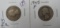 (2) 1945-P Washington Quarters