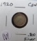 1920- Canada Silver 5 Cent Piece