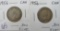 (2) 1956- Canada Silver Quarters