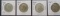 1966-P, 1967-P, 1968-D, 1969-D Kennedy Half Dollars