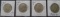 1965-P, 1966-P, 1967-P, 1968-D Kennedy Half Dollars