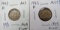 (2) 1943-D Australia Silver 6 Pene