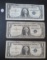 (3) 1957-B Blue Seal One Dollar Notes