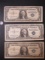(3) 1957- Blue Seal One Dollar Notes