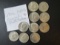 (10) 1964- Kennedy Half Dollars