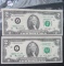 (2) 1976 $2 Bills, Consecutive Serial Number