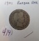 1901- Barber Quarter