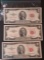 (3) 1953-A Red Seal $2 Dollar Bill