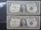 (2) 1957- US Blue Seal $1 Silver Certificates