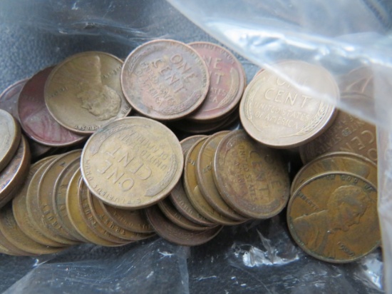 (100) 1930's Wheat Head Cents