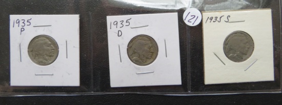 1935 P/D/S - Buffalo Nickels