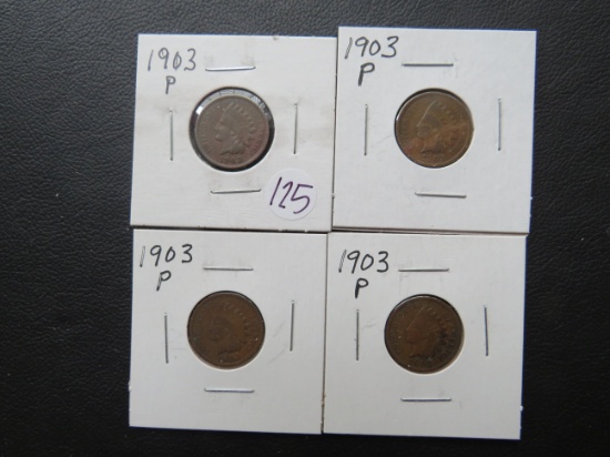 (4) 1903- Indian Head Cents