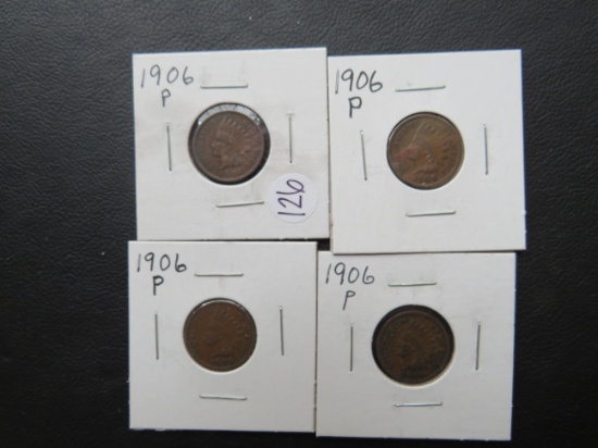 (4) 1906- Indian Head Cents