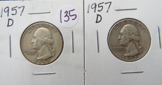 (2) 1957-D Washington Quarters