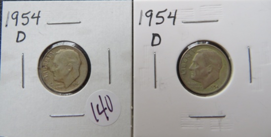 (2) 1954-D Roosevelt Dimes