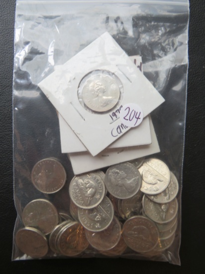 (40, 1 roll) Canada Nickels- Elizabeth Type 2