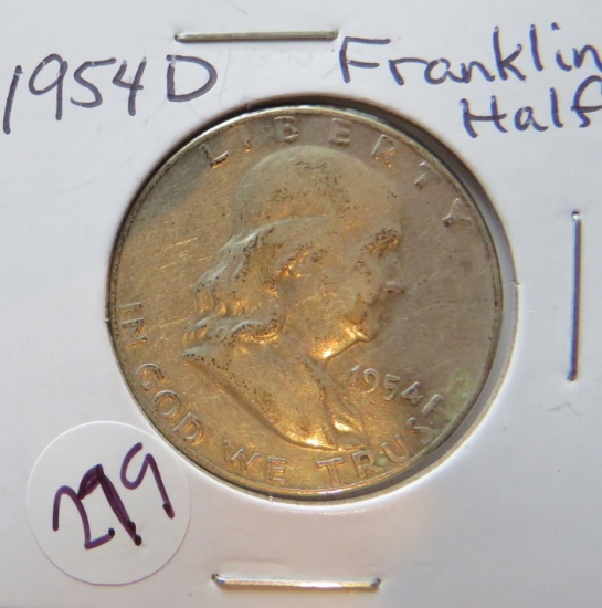 1954- D Franklin Half Dollar