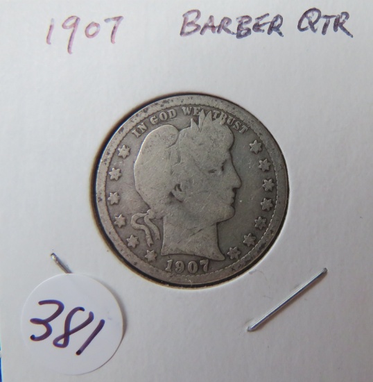 1907- Barber Quarter