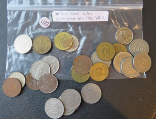(30) South Korea Coins