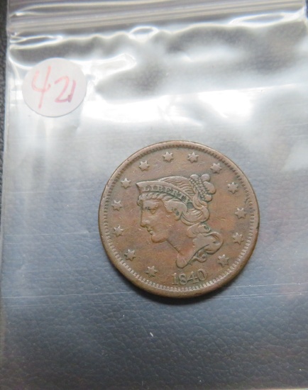 1840- Once Cent Coin