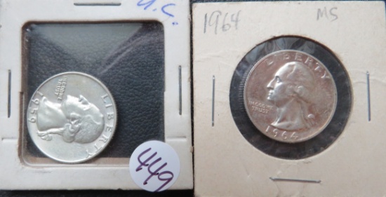 1959, 1964 Washington Quarter
