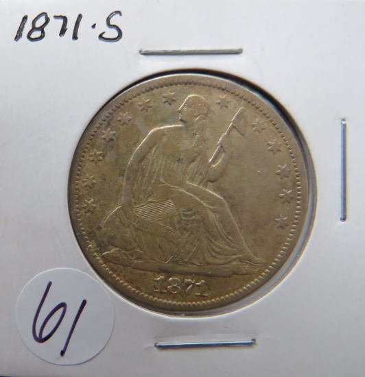 1871-S Seated Half Dollar