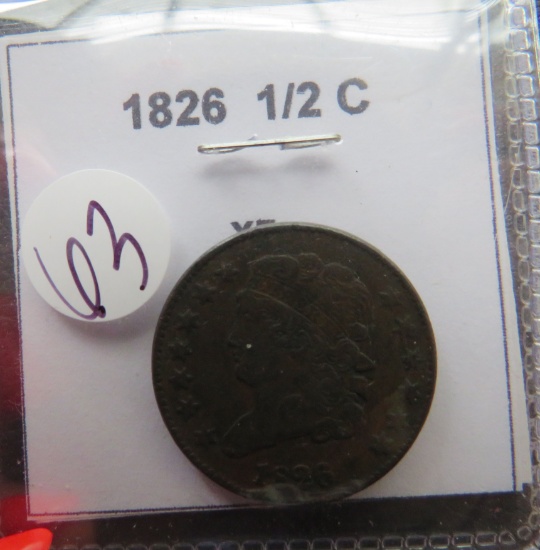 1826- 1/2 Cent