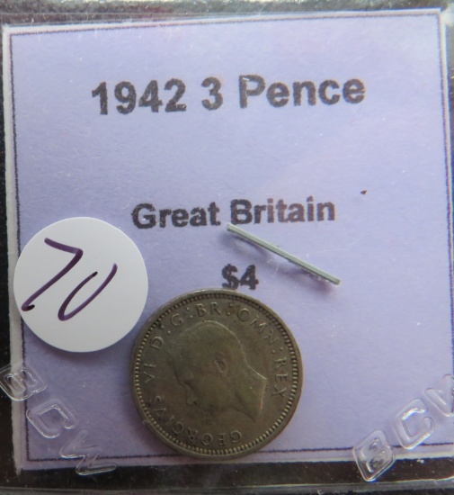1942- GB Silver 3 Pence