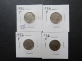 (4) 1936-P Buffalo Nickels