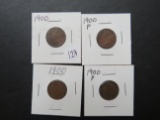 (4) 1900- Indian Head Cents
