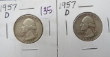 (2) 1957-D Washington Quarters
