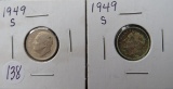 (2) 1949-S Roosevelt Dimes