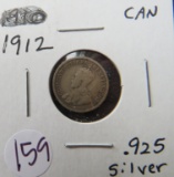 1912- Canada Silver 5 Cent Piece