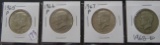 1965-P, 1966-P, 1967-P, 1968-D Kennedy Half Dollars