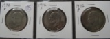 (3) 1972-P Eisenhower Dollars