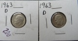 (2) 1963-D Roosevelt Dimes