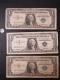 (3) 1957- Blue Seal One Dollar Notes