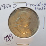 1954- D Franklin Half Dollar