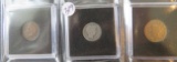 1907-Indian Head Penny, 1911-Barber Dime, 1912- Liberty Head Nickel