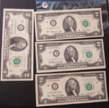 (4) 1976- 2 dollar bills