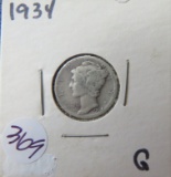 1934- Mercury Dime