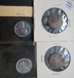 (2) 1943- Steel Lincoln Cents (2) early 1930 Lincoln Cents