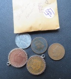 (4) Indian Cents and 1 steel penny