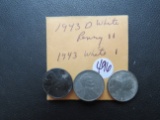 3 1943 Cents