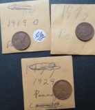 1893,1919D 1929 Cents