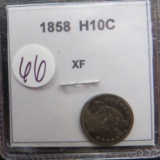1858- 1/2 Dime