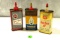 3 vintage oil tins