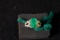 Emerald & diamond ring set in 18K yellow gold