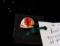 Red gemstone W/ lots of diamonds - 14K yellow gold ring