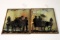 2 horse & cart silhouette pictures